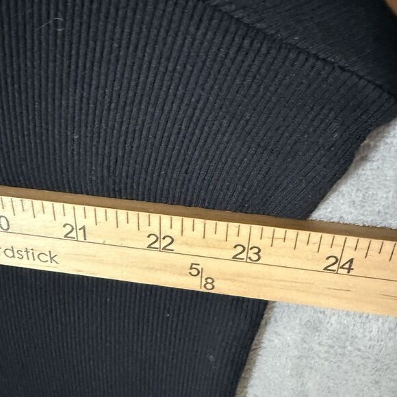 Cozy Earth Bamboo Stretch Knit Tee Shirt Womens Size XL Black Ribbed Pattern - Picture 6 of 7